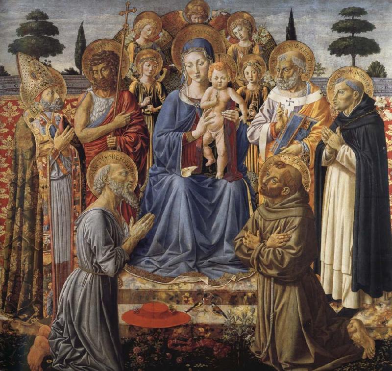 Benozzo Gozzoli The Virgin and Child Enthroned among Angels and Saints Germany oil painting art